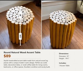 Modern Natural Wood Accent Side Table