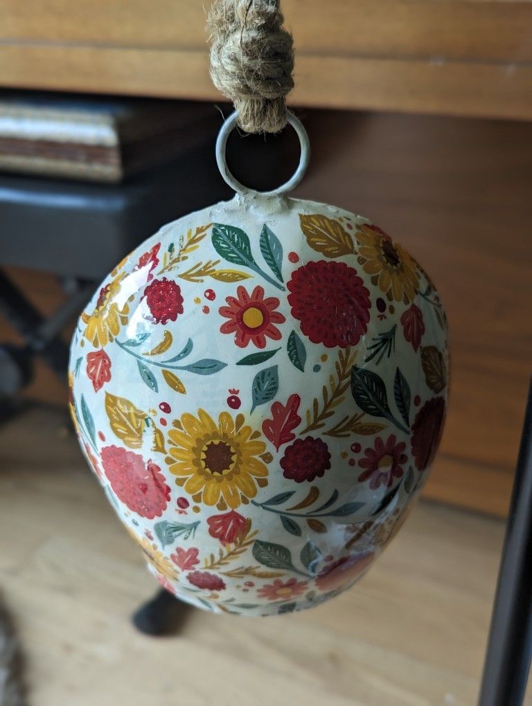 Decor Floral Cow Bell( Blooming Floral Metal Bell Chime ( each $15)