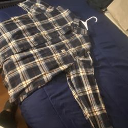 Carhart Navy Blue Flannel 