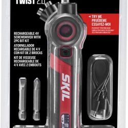 SKIL Twist 2.0 Rechargeable 4V Screwdriver with Pivoting Head, Torque Setting, U
