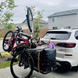 Hitch Carrier - Apex Steel Cargo Basket + Waterproof Bag + 4 bike rack extension