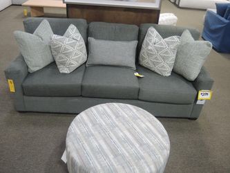 Forest Green Fabric 3-Seat Track-Arm Sofa