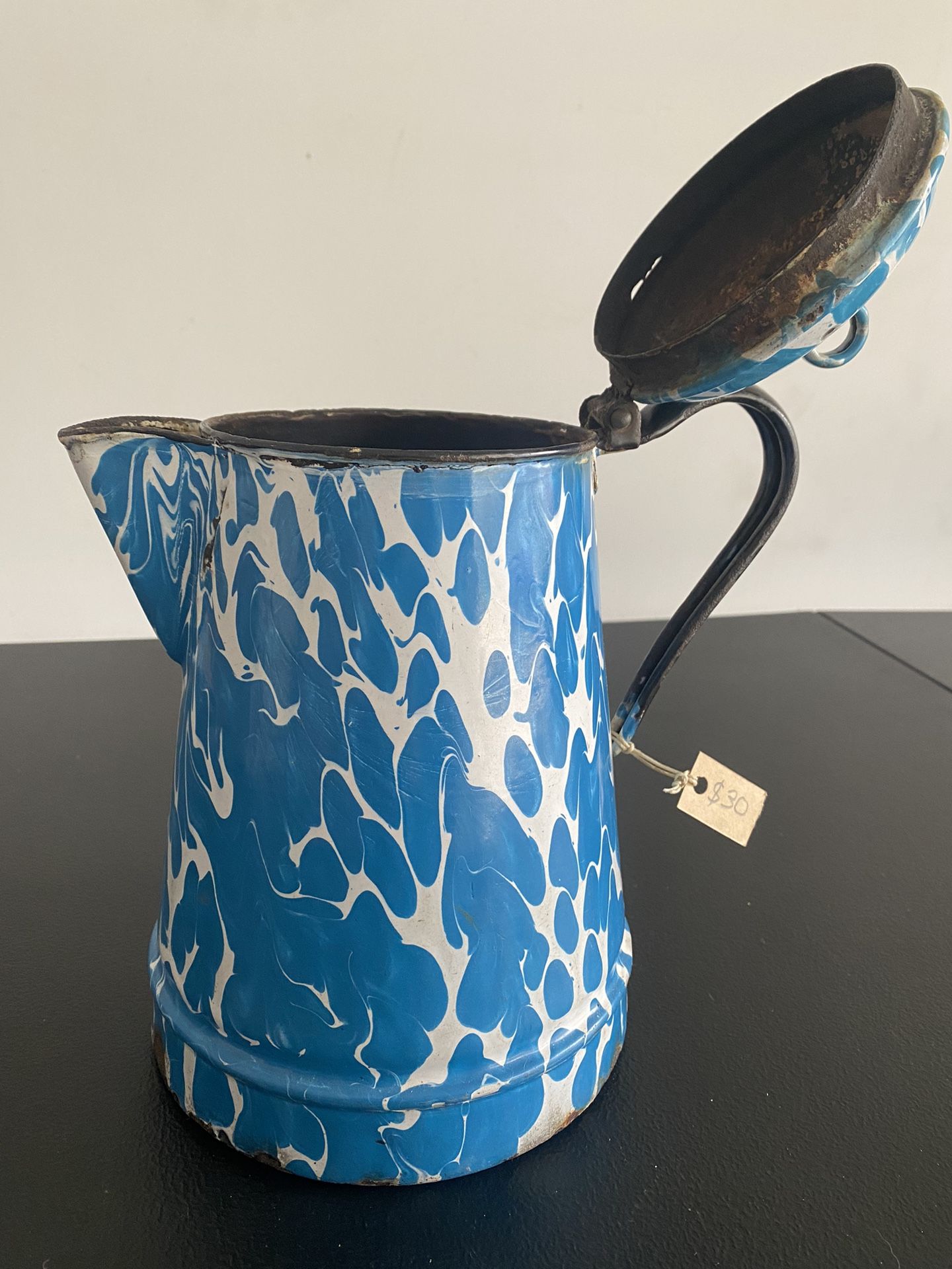 Granite Blue And White Swirl Coffee Pots