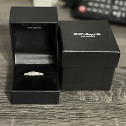 3 Stone 1ct Diamond 14K White Gold Engagement Ring