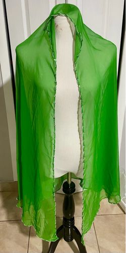 Green chiffon shawl scarf