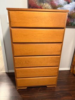 6-Drawer Tall Wood Dresser