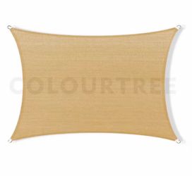 8 ft. x 10 ft. Sand Beige Rectangle Sun Shade Sail Screen Canopy