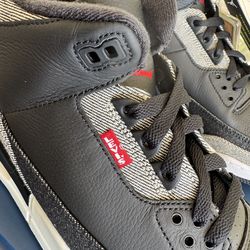 Levi’s X Nike Jordan 3 Retro  Levi’s Black Denim Size 10.5  IN HAND Ready to ship or pick-up NWT