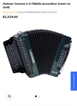 Hohner Corona C-II FBbEb Accordion Green to Gold
