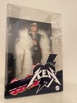 2023 Barbie The Movie Collectible Ken Doll w/ Faux Fur Coat And Black Fringe Vest.