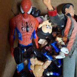 All Mixed Wrestlers Disney Transgormers Superman Spiderman Etc Figures.  