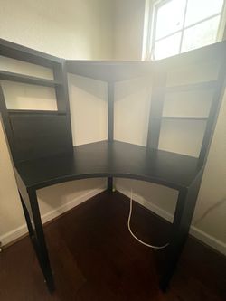 Corner Workstation with Shelves