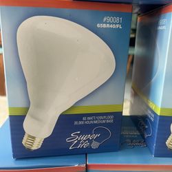Six Brand New Light Bulbs 65 Watts/ 120v /flood