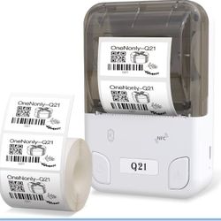 Q21 Label Maker - Portable Bluetooth Thermal Label Printer Handheld Barcode Printer with 40 * 30mm Tape for Images, QR Code, Small Business, Compatibl
