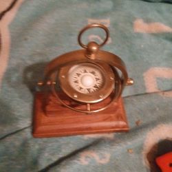 Vintage Brass Executive Desk Gimble Compass 8"