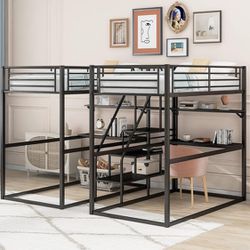Metal Twin Double Loft Bed (Four Bed Option)