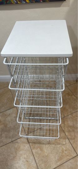 5-Drawer Wire Basket Storage Cart