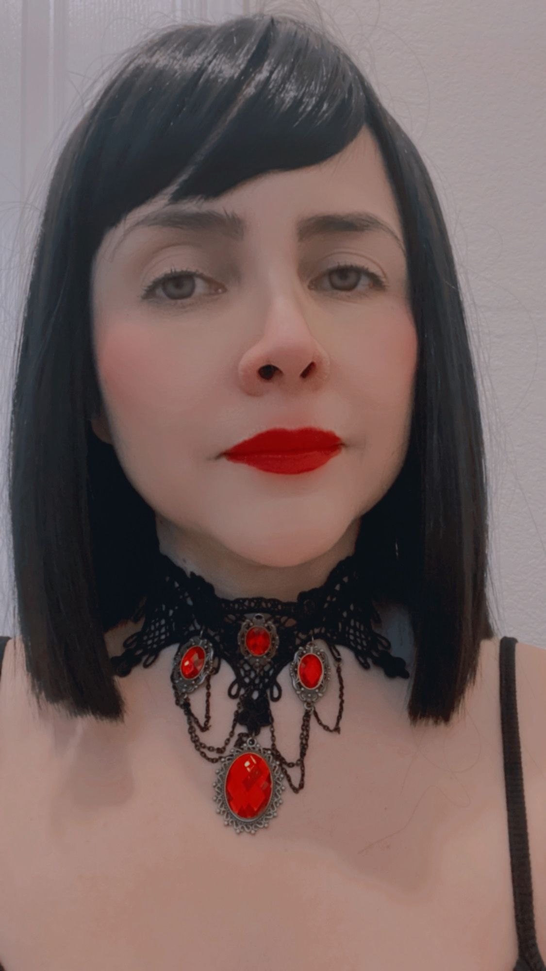 Gothic Choker Red And Black