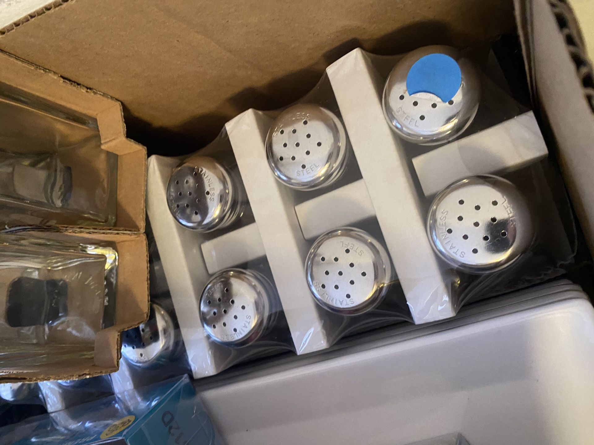 Sauce bottles and restaurant equipment