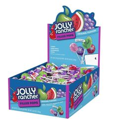 Jolly Rancher Filled Pops Lollipops 100 Count Box Cherry Apple Watermelon Grape