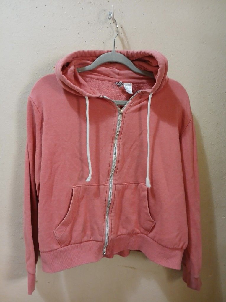 Divided Pink Hoodie With Pocket Size Large Good Condition