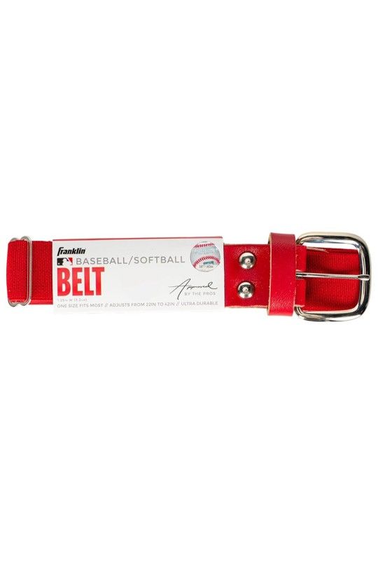 NEW Franklin Sports MLB Adjustable Red Baseball / Softball Belt 22 - 42 in. Red