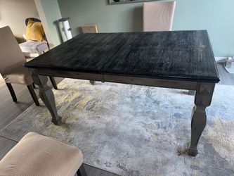 Farmhouse Rustic Black and Grey Dining Table