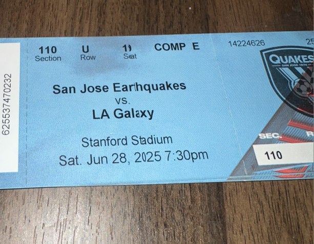 San Jose Earthquakes Vs LA GALAXY @ STANFORD 6/28