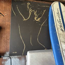 Large Female Gold Silhouette Painting On canvas 