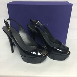Stuart Weitzman Capvevey Black Women Size 9 Nigh Heels Pump Peep Toe 