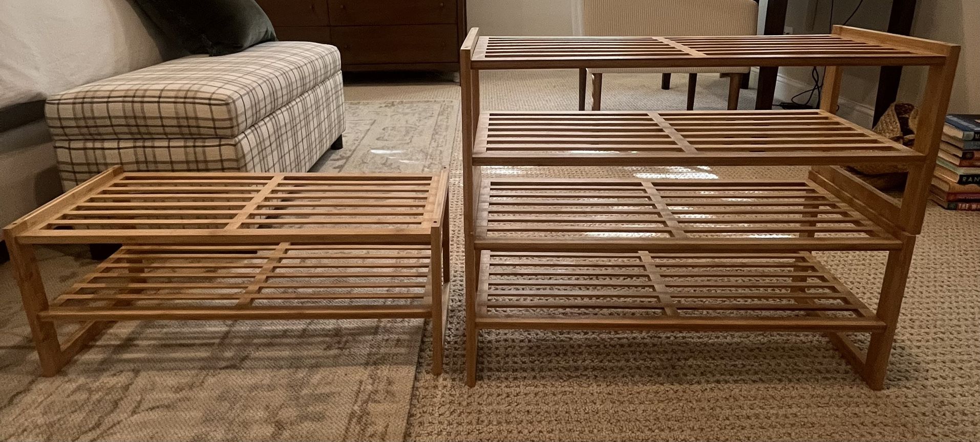 Stackable Bamboo Shoe Rack (set of 3)
