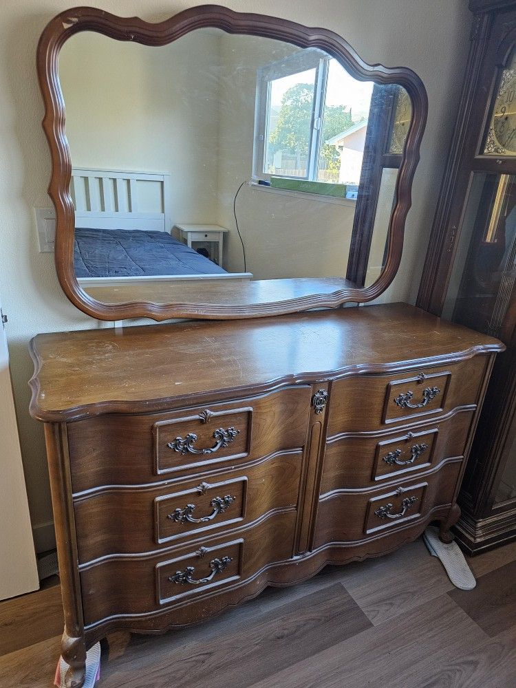 Vintage Dresser And Mirror