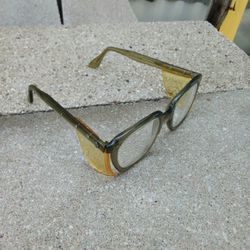 Vtg 60s “AA” Eyeglasses Smoke Green Frames 48 5 3/4 Safety Glasses ASP