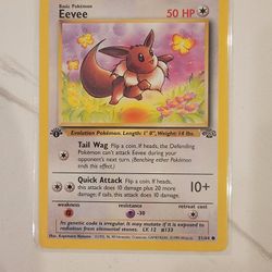 Eevee 51/64 1st Edition Pokemon TCG Card - Jungle Set Near Mint - Mint