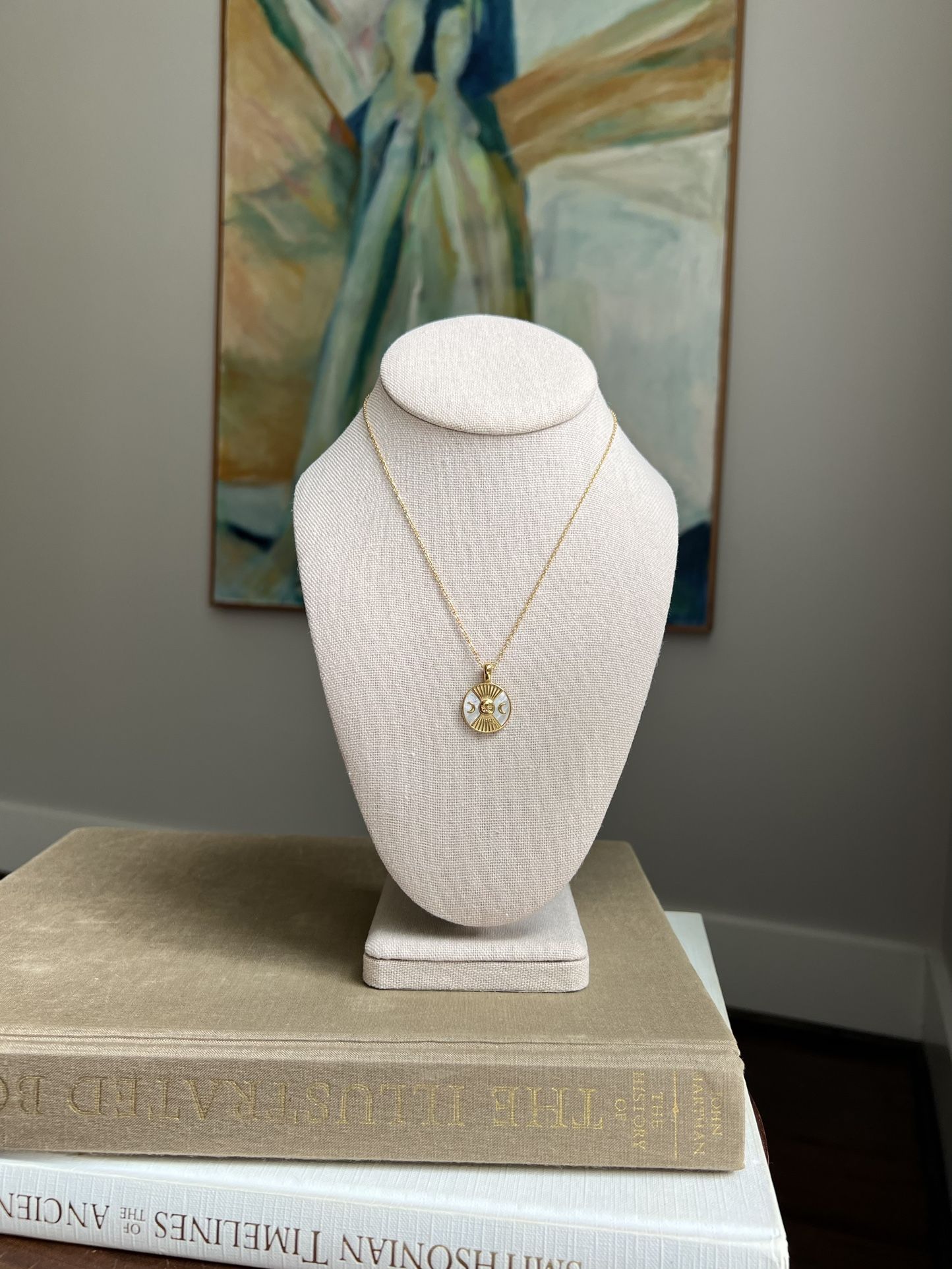 Celestial Sun Moon Pendant Necklace ( firm on price ) 