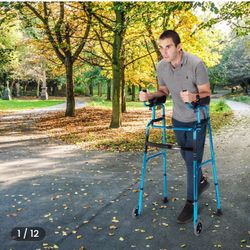 Adjustable Aluminum Walker with Foldable Design