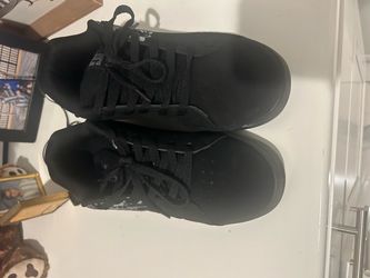 Black Low-Top Lace-Up Sneakers