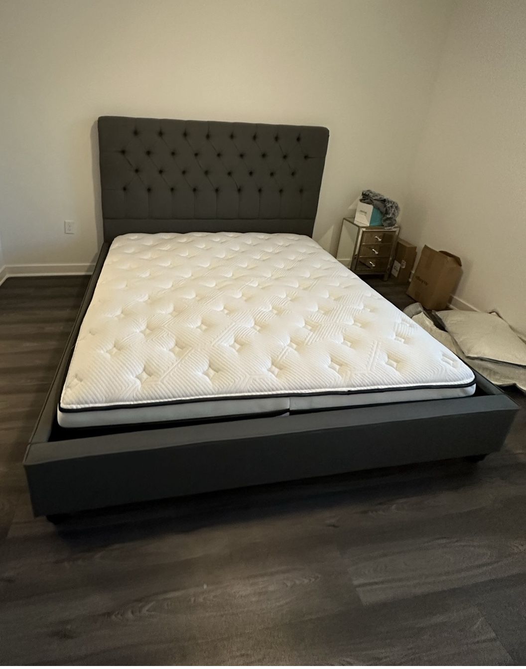 King Size Bed Frame Upholstered Platform Bed