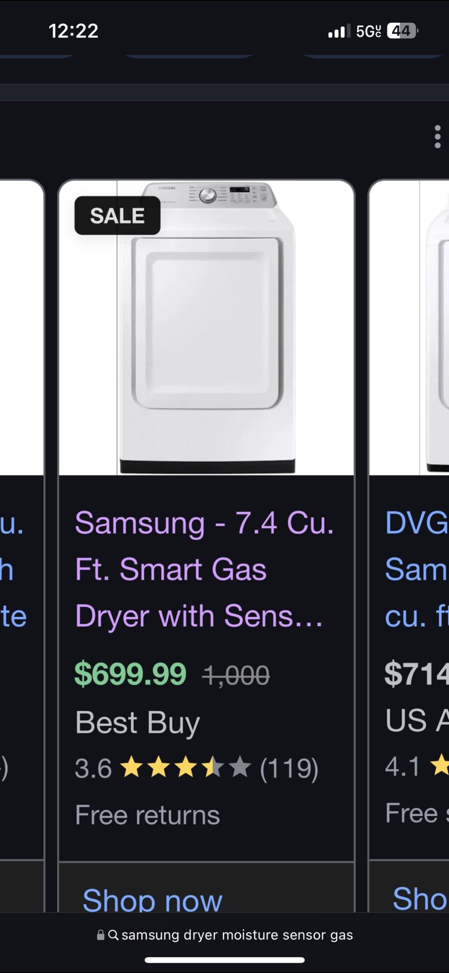 Samsung Gas Dryer