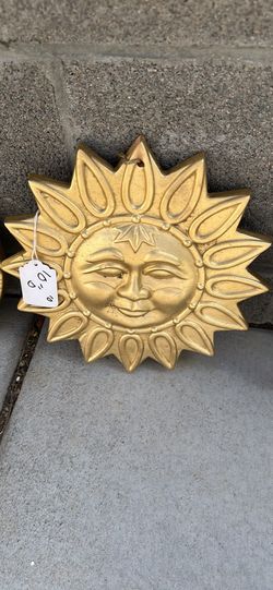 garden/patio decor ceramic sun 9.5 " diameter 