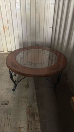 Wooden glass table