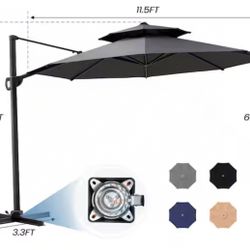 11.5 ft. x 11.5 ft. Umbrella Double Top Octagon in Dark Gray