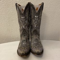 Lucchese gray cowboy boots ladies size 6.5