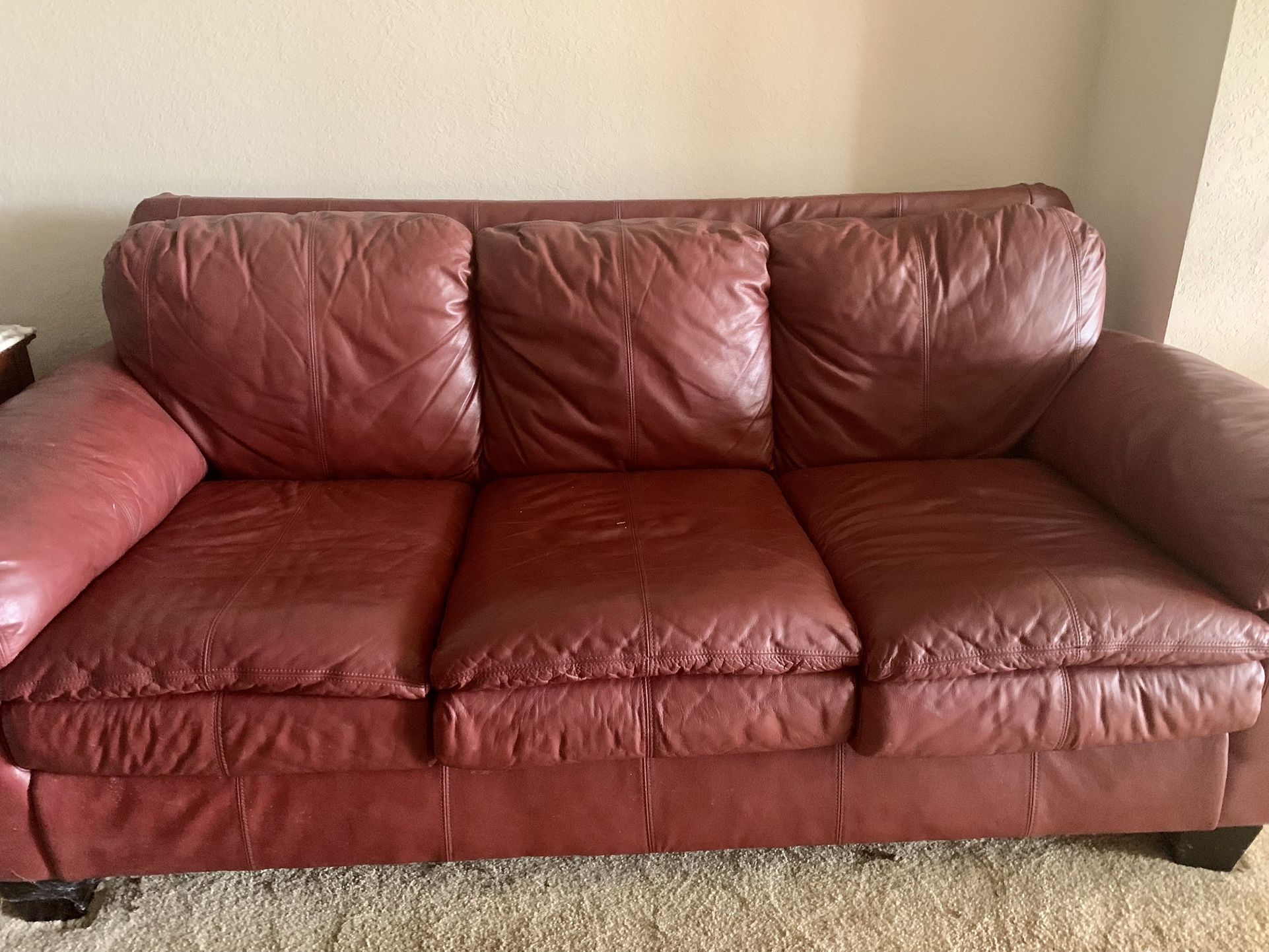 Red Leather Couch