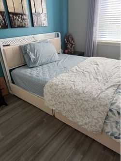 Queen Upholstered Storage Bed from Macy's