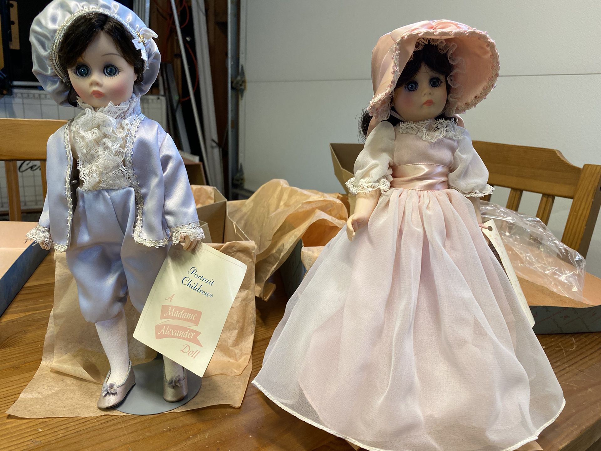 Dolls: Madame Alexander 12" Pinkie #1350 and Blue Boy Collector Dolls #1340