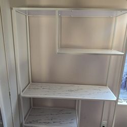 NEW Faux Marble Open Display Storage Book Shelve