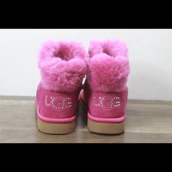 UGG Mini  Pink Bling 💎Fur Boot  7 