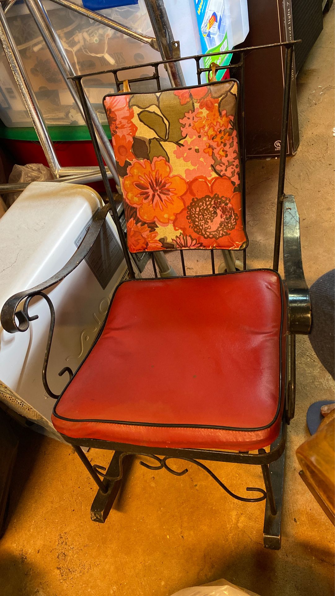 Antique iron child rocking chair.