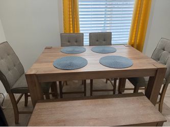 Modern Dining table with Chairs and Bench
